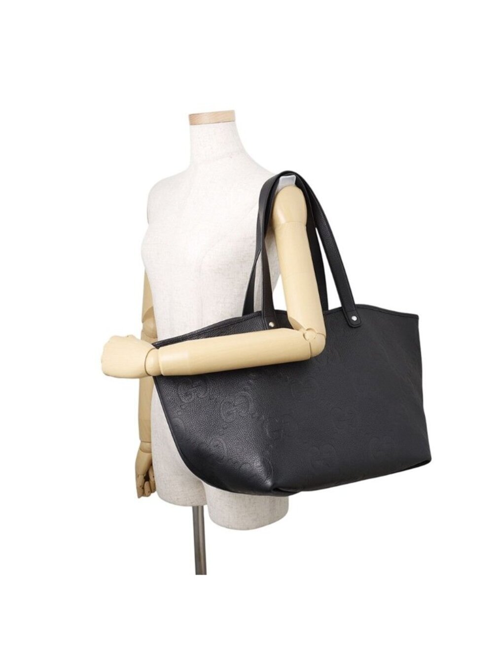 Gucci Tote Jumbo GG Leather Black - Picture 4 of 10